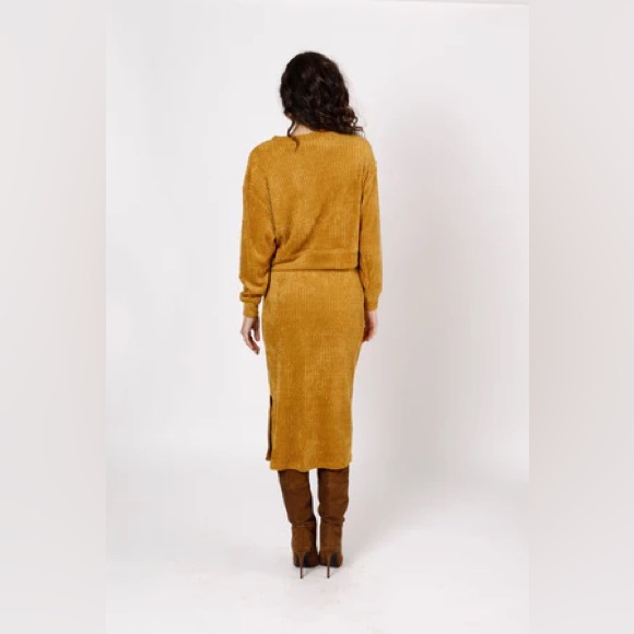 NWT Band Of The Free RUSSEL GOLD RIBBED VELVET PULLOVER Bohemian Style Blouse - Picture 4 of 5